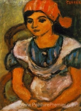 Fille avec châle rouge Fille avec châle rouge