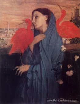Femme sur une terrasse (jeune femme et ibis) Femme sur une terrasse (jeune femme et ibis)