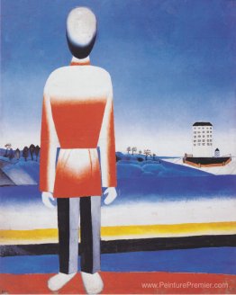 Homme dans un paysage suprématique Homme dans un paysage suprématique
