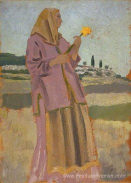 Femme avec une jonquille Femme avec une jonquille