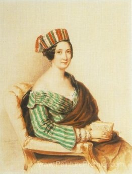 Femme en robe rayée Femme en robe rayée