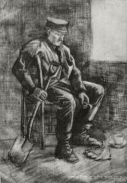 Ouvrier avec bêche, assis près de la fenêtre Ouvrier avec bêche, assis près de la fenêtre