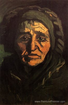 Tête d'une paysanne avec une casquette en dentelle verdâtre Tête d'une paysanne avec une casquette en dentelle verdâtre