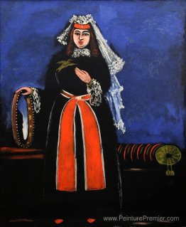 Femme géorgienne avec du tambourin Femme géorgienne avec du tambourin