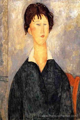 Portrait d'une femme avec un col blanc Portrait d'une femme avec un col blanc
