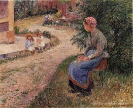 Un serviteur assis dans le jardin à Eragny Un serviteur assis dans le jardin à Eragny