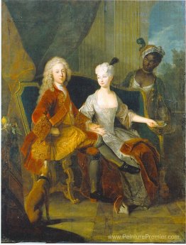 Portrait du prince héritier Friedrich Ludwig de Württemberg et d Portrait du prince héritier Friedrich Ludwig de Württemberg et d