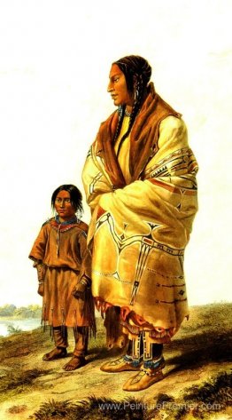 Dacota Woman et Assiniboin Girl, planche 9 du volume 2 de «voyag Dacota Woman et Assiniboin Girl, planche 9 du volume 2 de «voyag