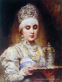 Boyaryshnya avec un plateau Boyaryshnya avec un plateau