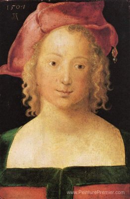 Face à une jeune fille avec béret rouge Face à une jeune fille avec béret rouge