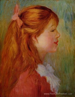 Jeune fille aux cheveux longs de profil Jeune fille aux cheveux longs de profil