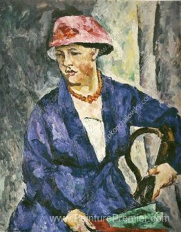 Portrait d'Olga Konchalovskaya, épouse de l'artiste, en bleu Portrait d'Olga Konchalovskaya, épouse de l'artiste, en bleu