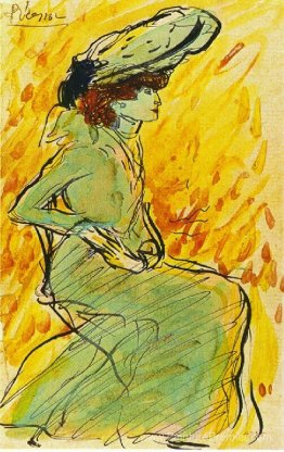 Femme assise en vert Femme assise en vert