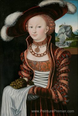 Portrait d'une jeune femme tenant des raisins et des pommes Portrait d'une jeune femme tenant des raisins et des pommes