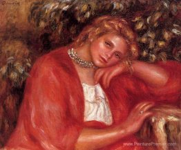 Jeune femme pensive se penchant sur son coude Jeune femme pensive se penchant sur son coude