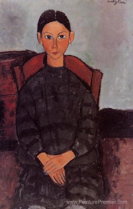 Une jeune fille avec un noir dans l'ensemble Une jeune fille avec un noir dans l'ensemble