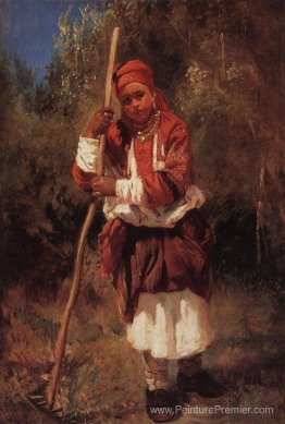 Femme avec râteau Femme avec râteau