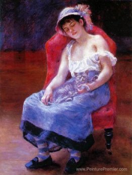 Fille endormie (fille avec un chat) Fille endormie (fille avec un chat)