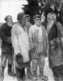 Leo Tolstoy amoung les paysans Leo Tolstoy amoung les paysans