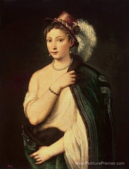 Portrait d'une jeune femme avec un chapeau de plumes Portrait d'une jeune femme avec un chapeau de plumes