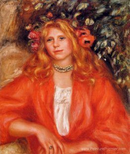 Jeune femme portant une guirlande de fleurs Jeune femme portant une guirlande de fleurs