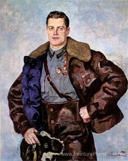 Portrait d'un héros de l'Union soviétique, pilote A. B. Yumashev Portrait d'un héros de l'Union soviétique, pilote A. B. Yumashev