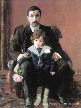 Portrait d'Arman Frantsevich Aziber et de son fils Portrait d'Arman Frantsevich Aziber et de son fils