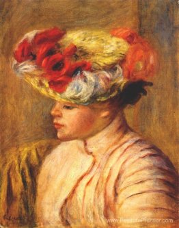 Jeune femme dans un chapeau à fleurs Jeune femme dans un chapeau à fleurs