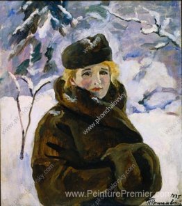 Portrait d'Anna Kondratyevna Reyhshtadt dans le fond d'un paysag Portrait d'Anna Kondratyevna Reyhshtadt dans le fond d'un paysag