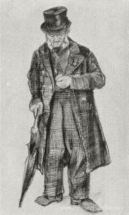 Orphan Homme avec un chapeau haut de forme et un parapluie regar Orphan Homme avec un chapeau haut de forme et un parapluie regar