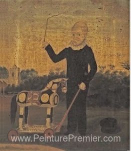 Jeune garçon avec cheval jouet Jeune garçon avec cheval jouet