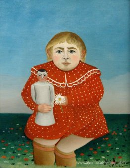 La fille avec une poupée La fille avec une poupée
