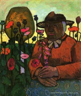 Vieille femme dans le jardin Vieille femme dans le jardin