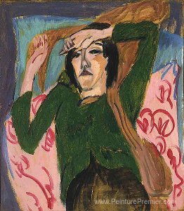 Femme dans un chemisier vert Femme dans un chemisier vert