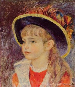 Jeune fille dans un chapeau bleu Jeune fille dans un chapeau bleu