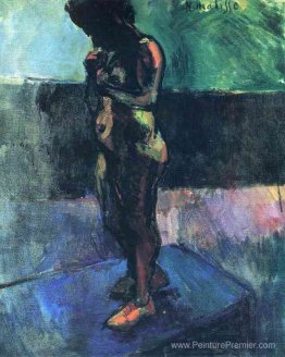 Nude portant des chaussures rouges Nude portant des chaussures rouges