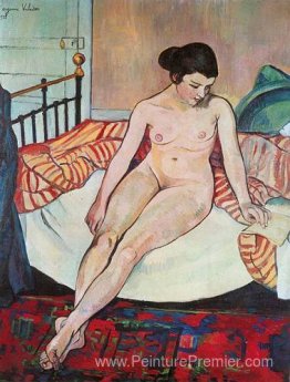 Nu avec une couverture rayée Nu avec une couverture rayée