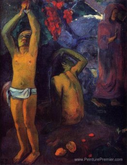 Tahitien avec ses bras levés Tahitien avec ses bras levés