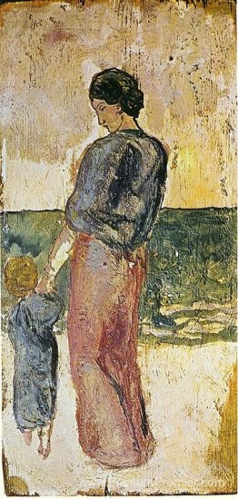 Mère et enfant sur la plage Mère et enfant sur la plage