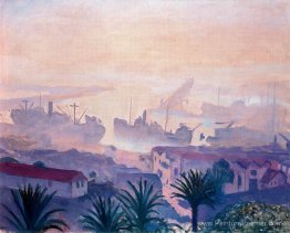 Le port d'Alger avec de la brume Le port d'Alger avec de la brume