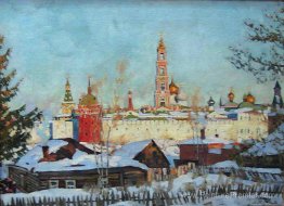 La vue du monastère Troitse-Sergiyev de l'Ouest La vue du monastère Troitse-Sergiyev de l'Ouest