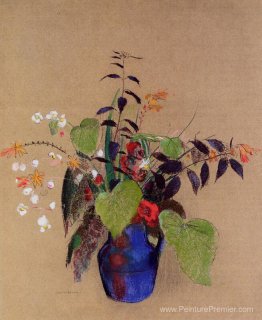 Fleurs dans une cruche bleue Fleurs dans une cruche bleue