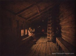 Avant la confession à l'entrée d'une église du village Avant la confession à l'entrée d'une église du village