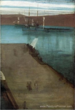 Sketch pour Nocturne dans la baie de Valparaiso bleu et doré Sketch pour Nocturne dans la baie de Valparaiso bleu et doré