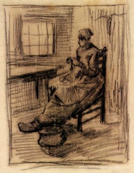 Intérieur avec une paysanne qui épluche des pommes de terre Intérieur avec une paysanne qui épluche des pommes de terre