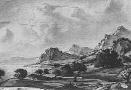 Paysage romantique. Au bord de la mer. Paysage romantique. Au bord de la mer.