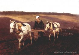 Portrait de Leo Tolstoy comme laboureur sur un champ Portrait de Leo Tolstoy comme laboureur sur un champ