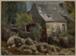 Paysage rustique avec pont et maisons Paysage rustique avec pont et maisons