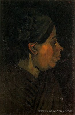 Tête d'une paysanne avec une casquette sombre Tête d'une paysanne avec une casquette sombre