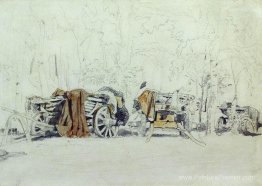 Paysage avec des chariots Paysage avec des chariots
